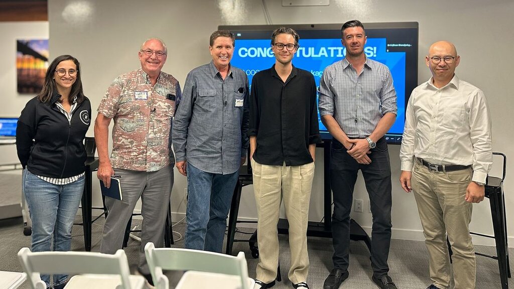 Founders and mentors celebrating after an event