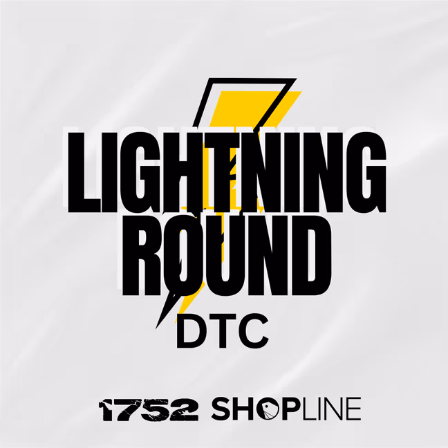 Lightning Round DTC pitch competition poster, run with Shopline