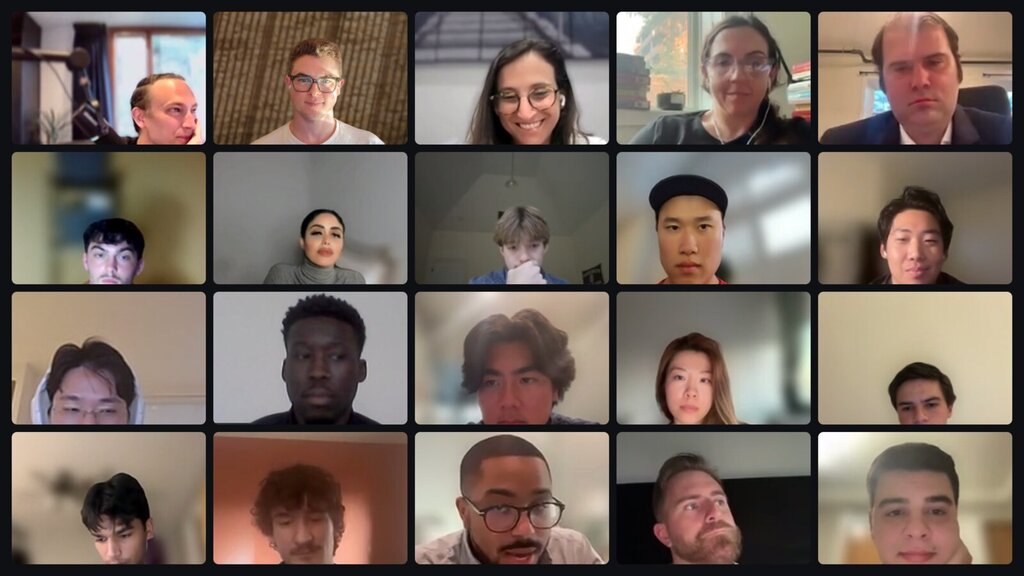 1752vc founders and community members meeting on a video call