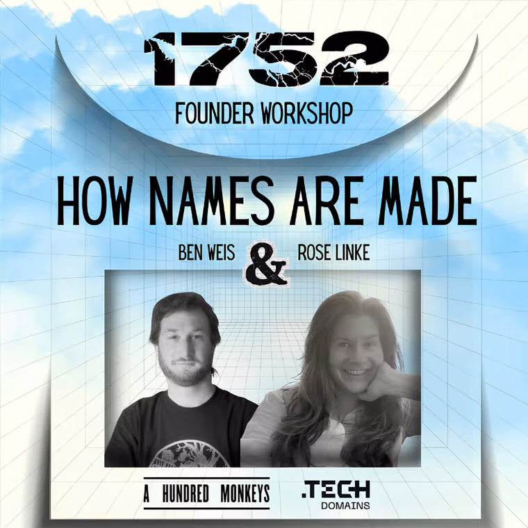 Founder Workshop: How Names Are Made with Ben Weis and Rose Linke of A Hundred Monkeys