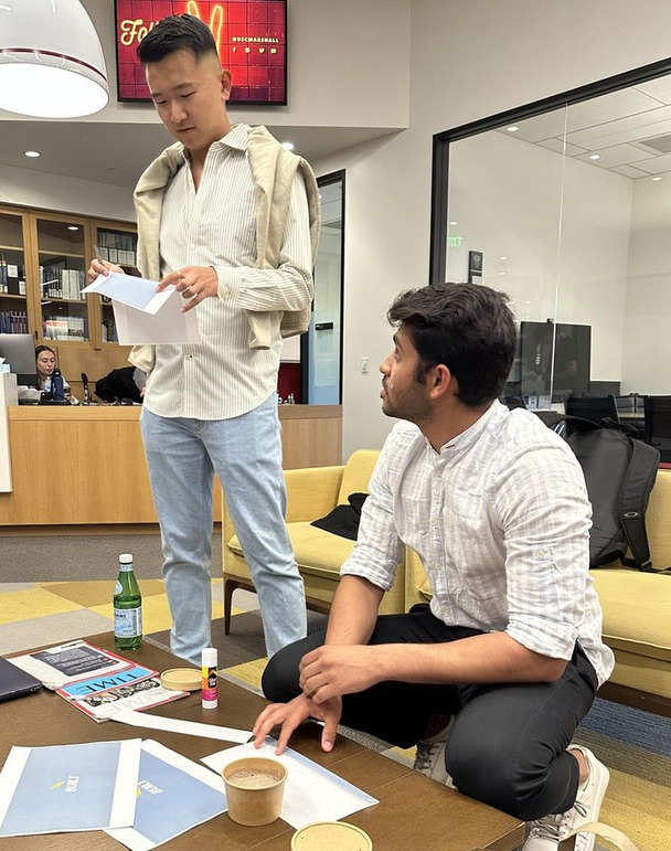 Founders building their pitch together