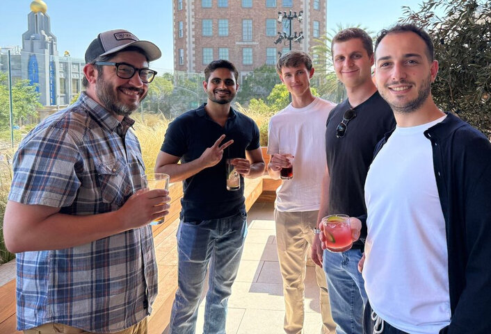 Founders and the 1752vc team at a rooftop meetup