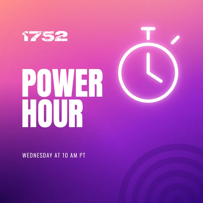 1752 Power Hour, Wednesday at 10 AM PT, stopwatch thumbnail